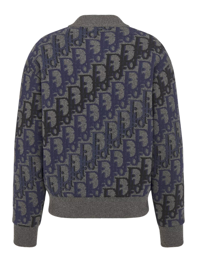 OBLIQUE WOOL KNIT JACKET