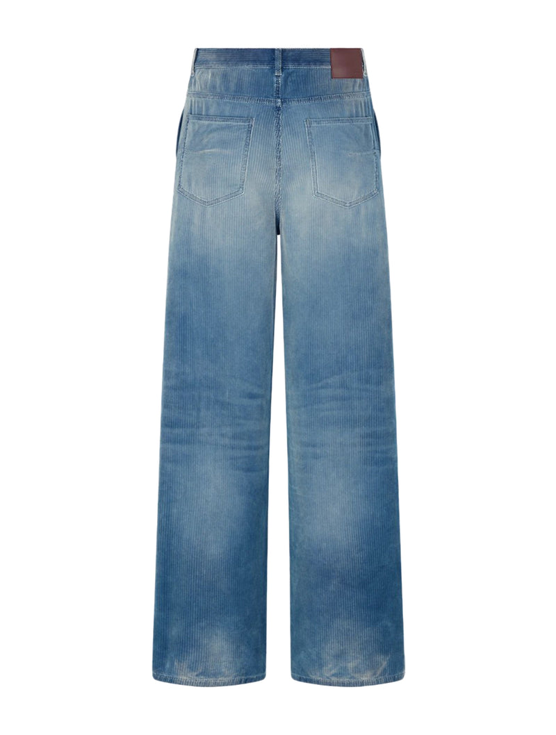 DEEP BLUE COTTON CORDUROY TROUSERS