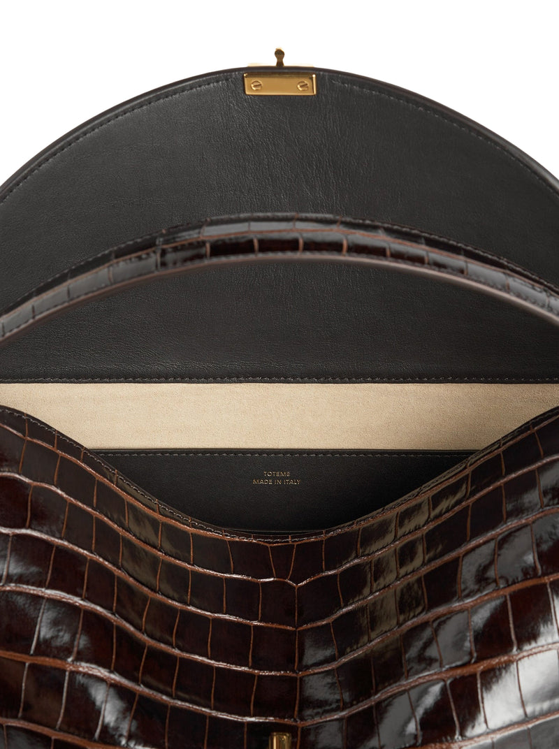 T-LOCK BAG WITH CROCODILE PRINT