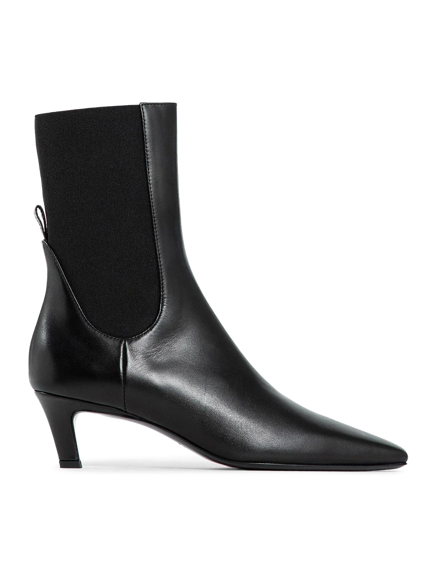 LEATHER MID-HEEL BOOTS