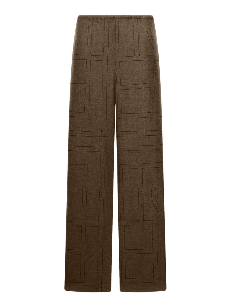 MONOGRAM FLANNEL TROUSERS