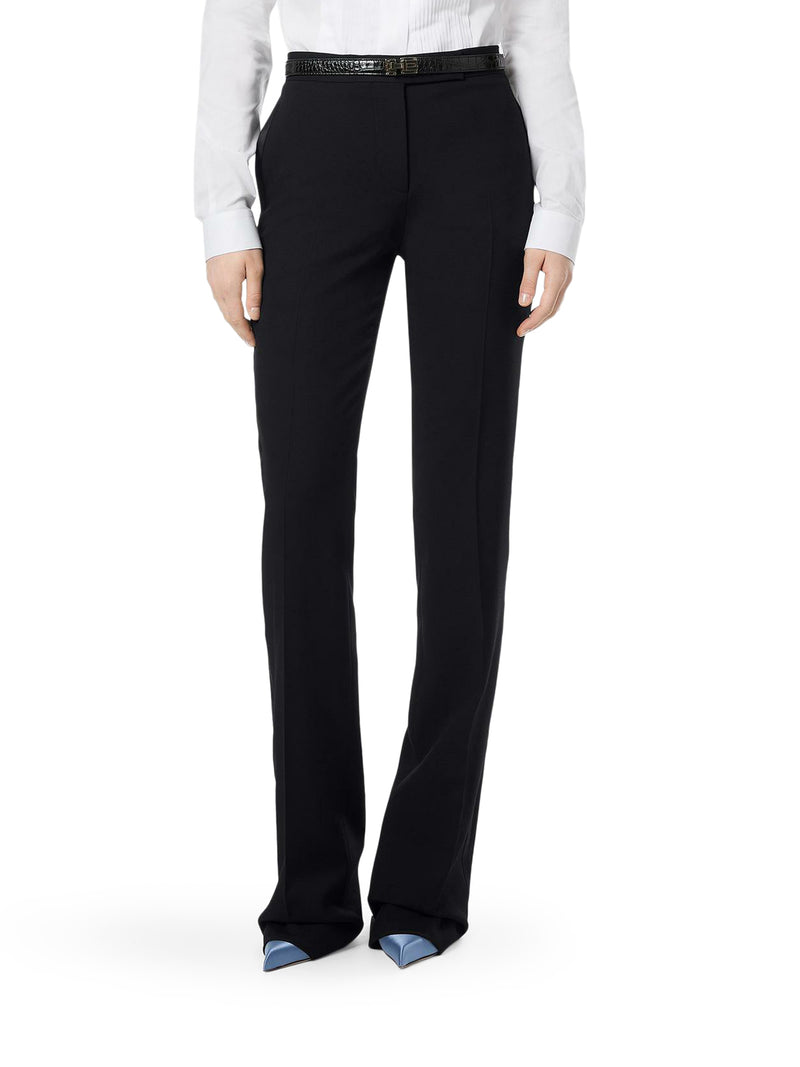 TWO-TONE TAILORED STRAIGHT TROUSERS