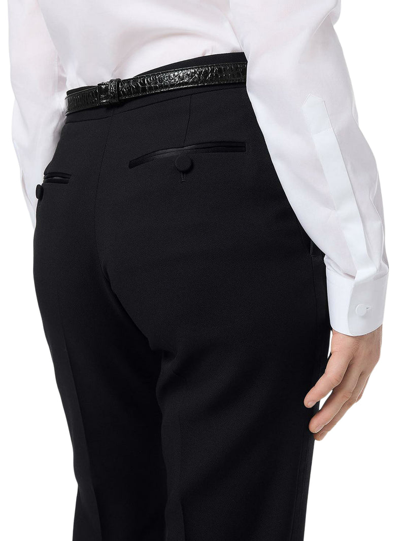 TWO-TONE TAILORED STRAIGHT TROUSERS