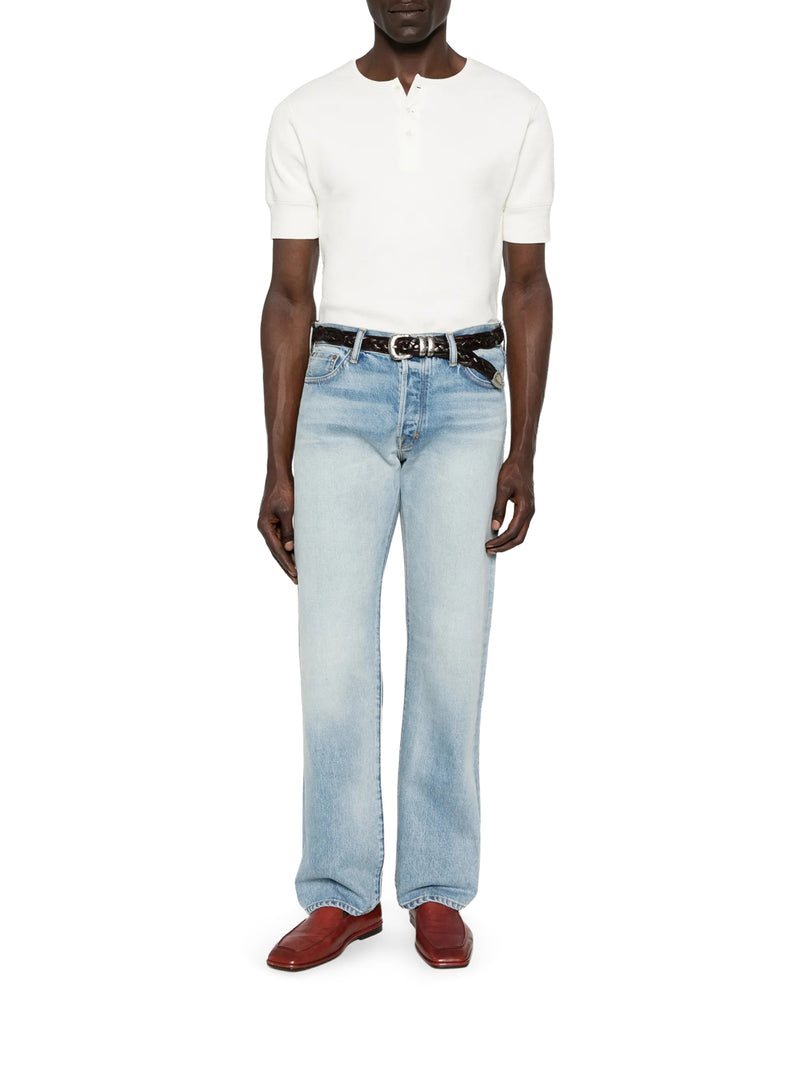 50`S BLUE STRAIGHT-FIT DENIM JEANS