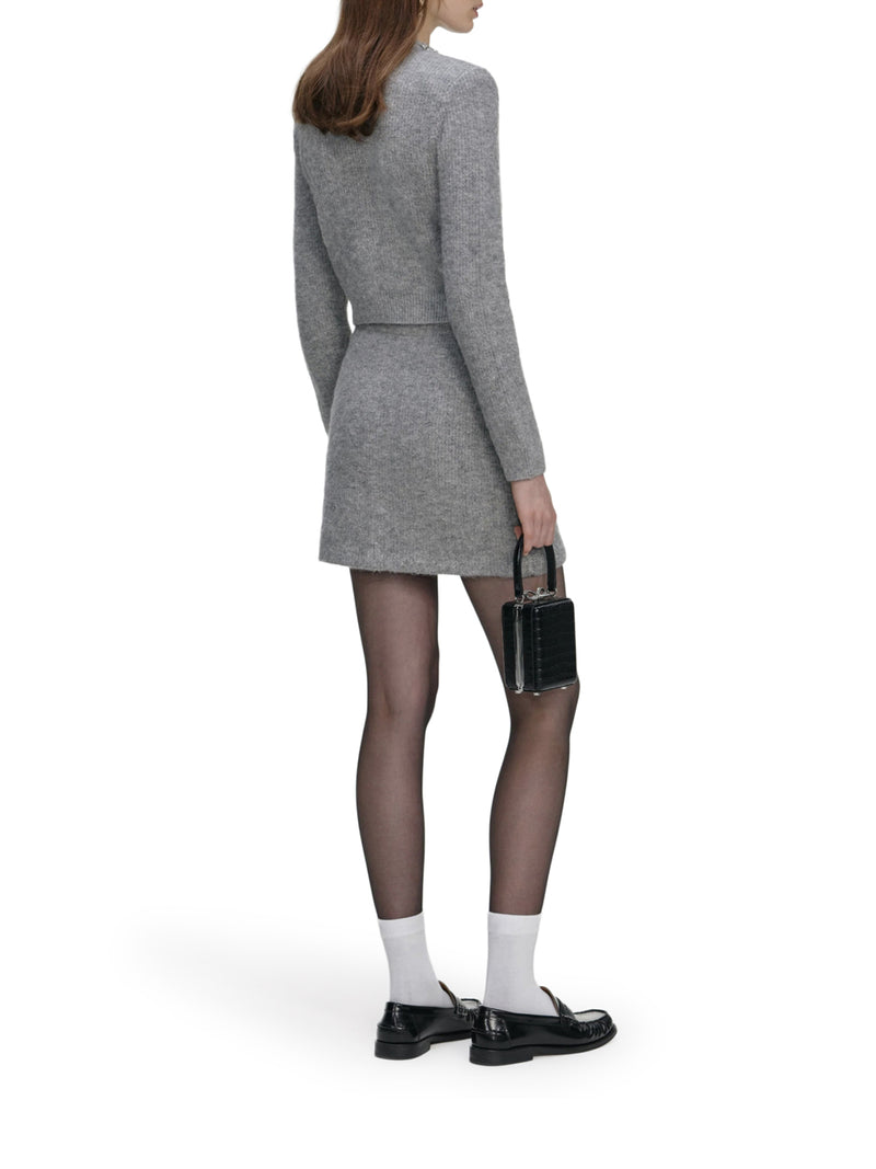 GREY CARDIGAN WITH CRYSTAL FINISHING