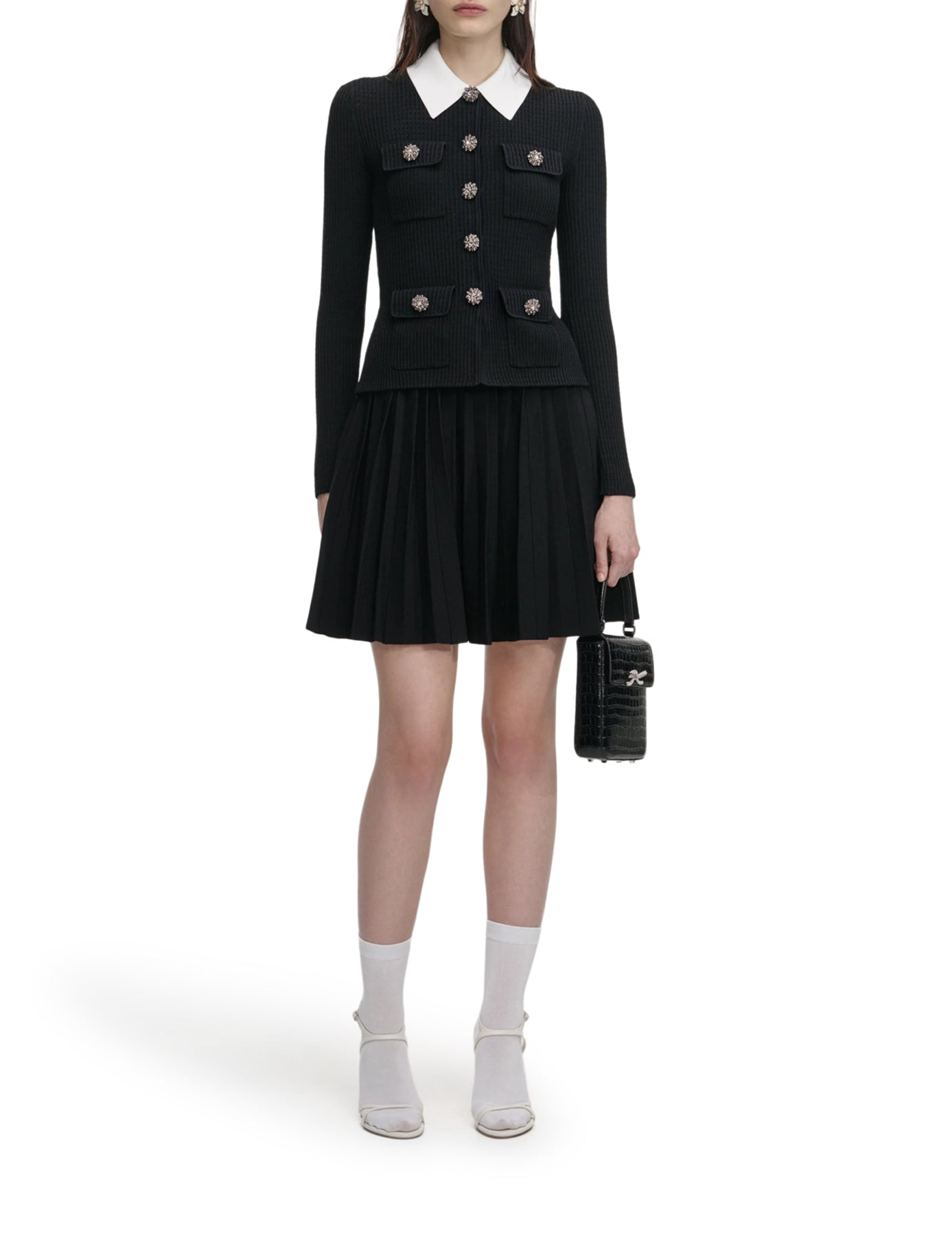 BLACK KNIT MINI DRESS