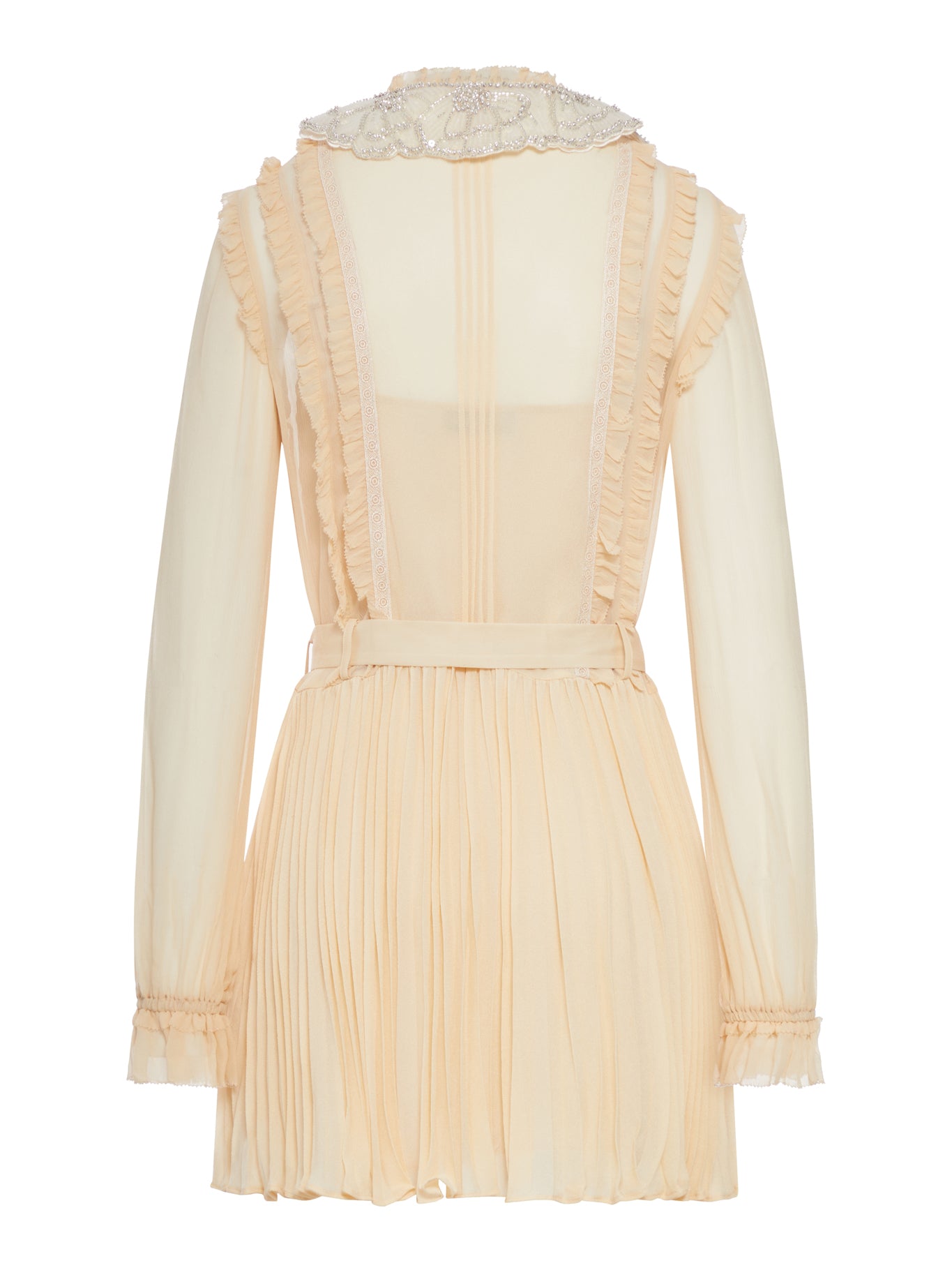 PLEATED GEORGETTE MINI DRESS