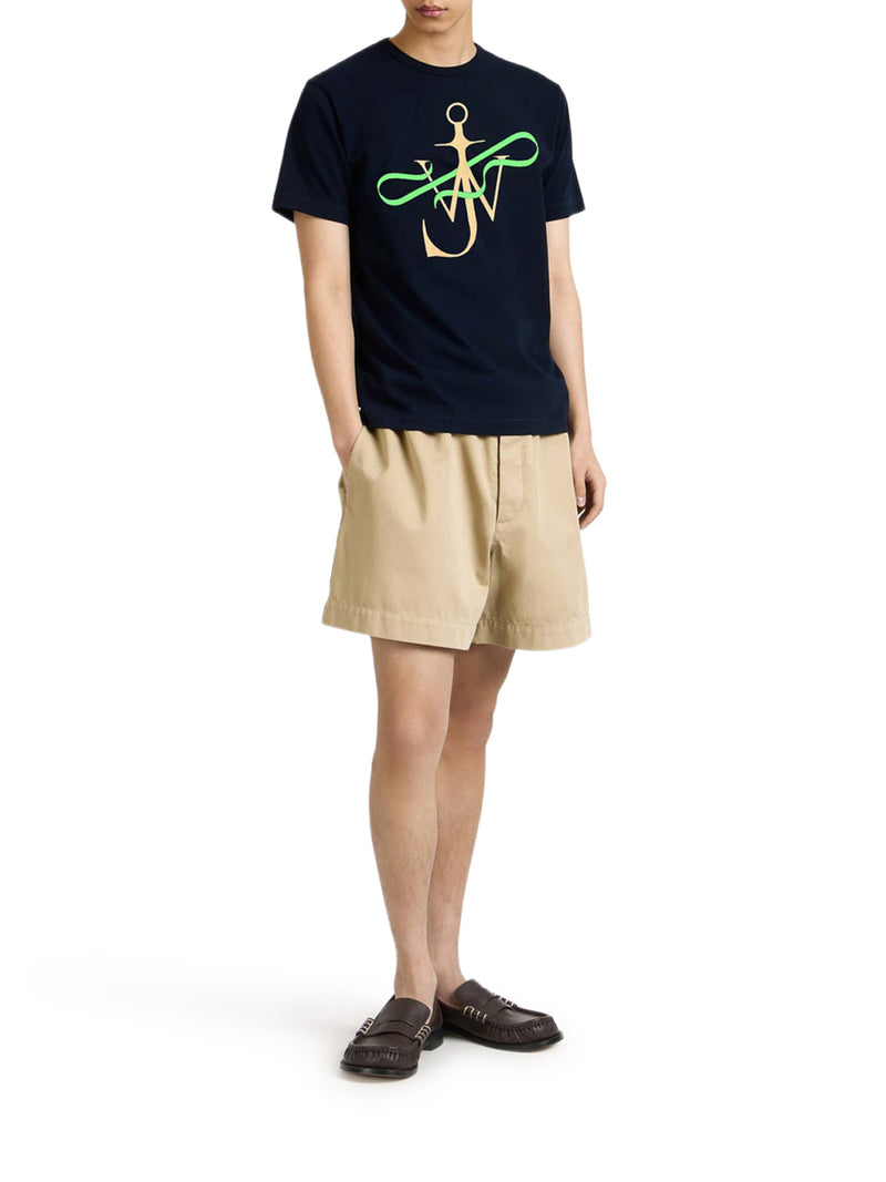MEN`S NAVY BLUE "RIBBON ANCHOR" COTTON T-SHIRT