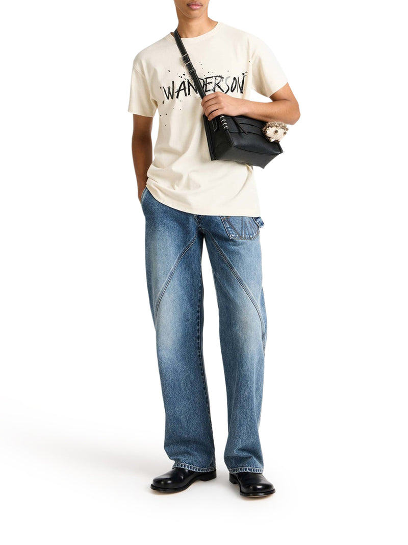 CIRCULAR T-SHIRT IN ECRU JERSEY