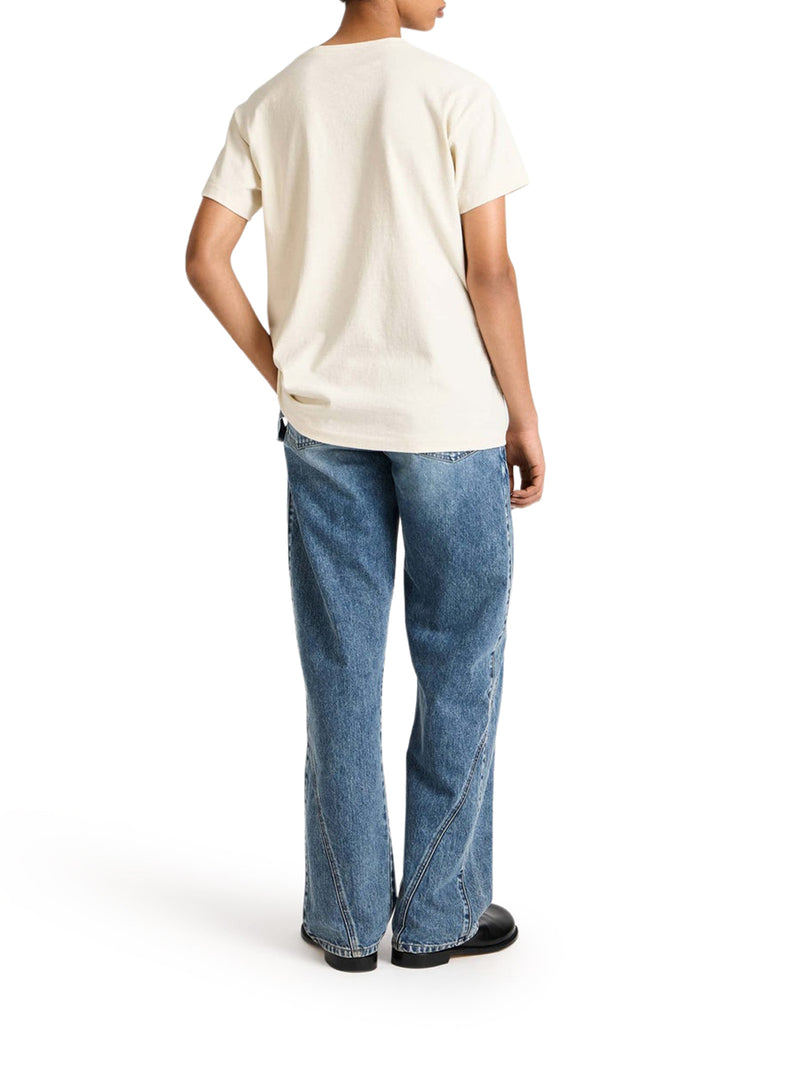 CIRCULAR T-SHIRT IN ECRU JERSEY