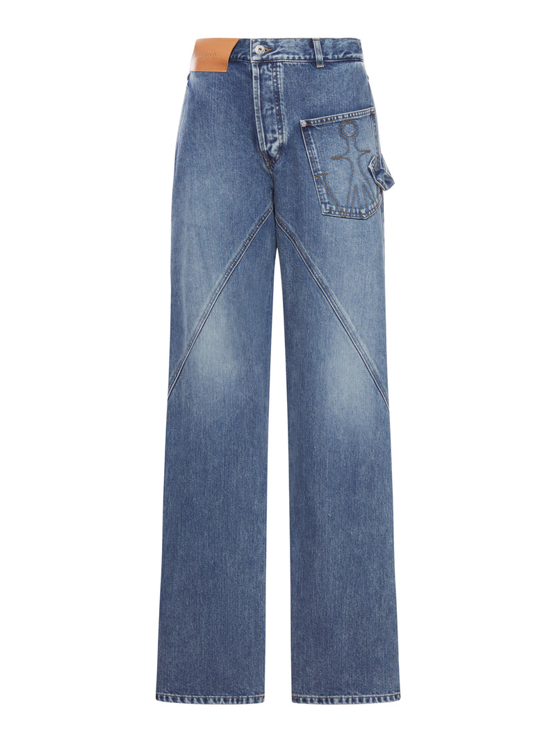 WORKWEAR JEANS WITH OFF-CENTRALIZED CLOSURE