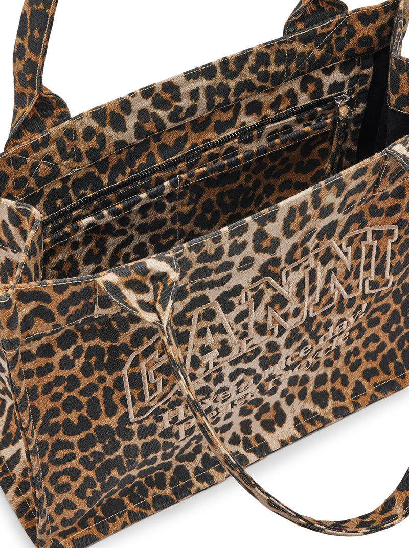 LEOPARD CANVAS TOTE BAG