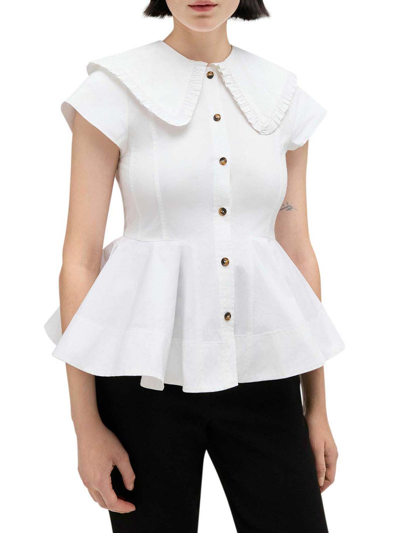 SHORT COTTON SHIRT WITH RUFFLES
