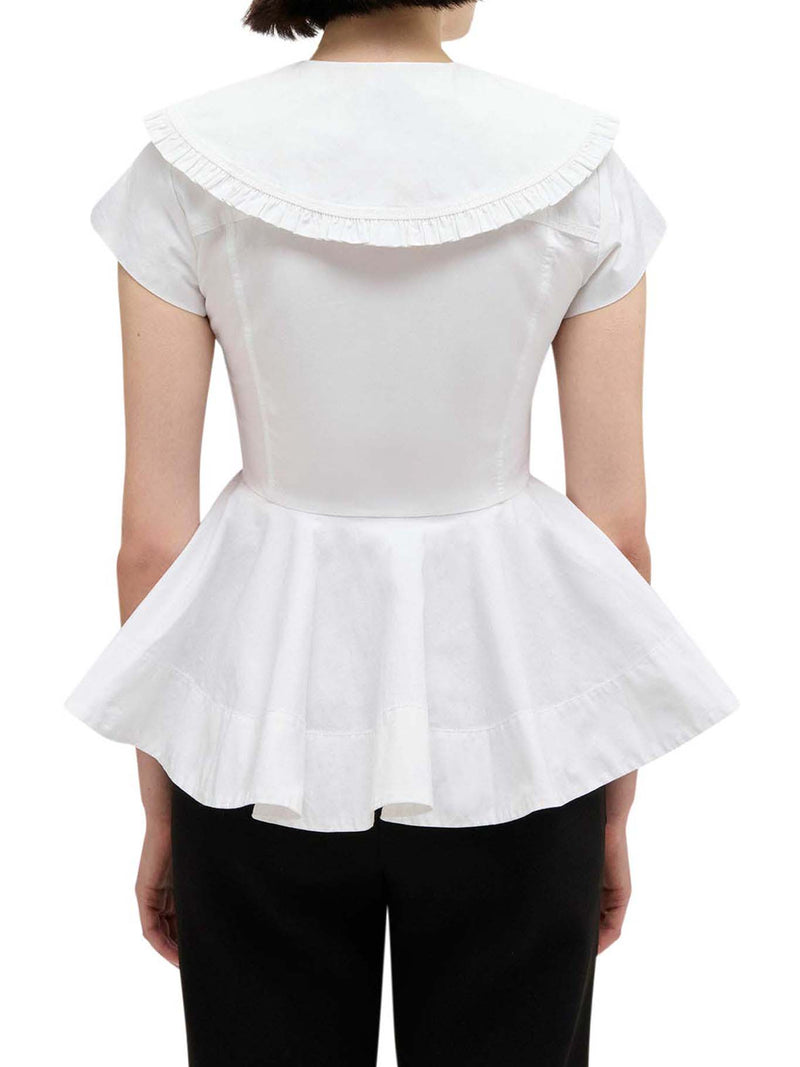 SHORT COTTON SHIRT WITH RUFFLES