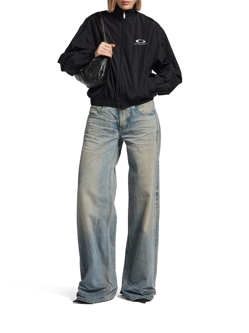 ORGANIC COTTON DENIM WIDE-LEG BAGGY TROUSERS