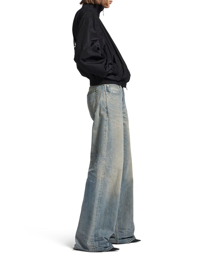 ORGANIC COTTON DENIM WIDE-LEG BAGGY TROUSERS