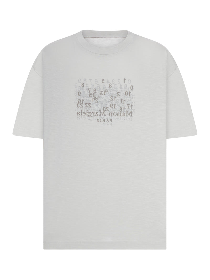 COTTON T-SHIRT WITH TONE-ON-TONE LETTERING PRINT