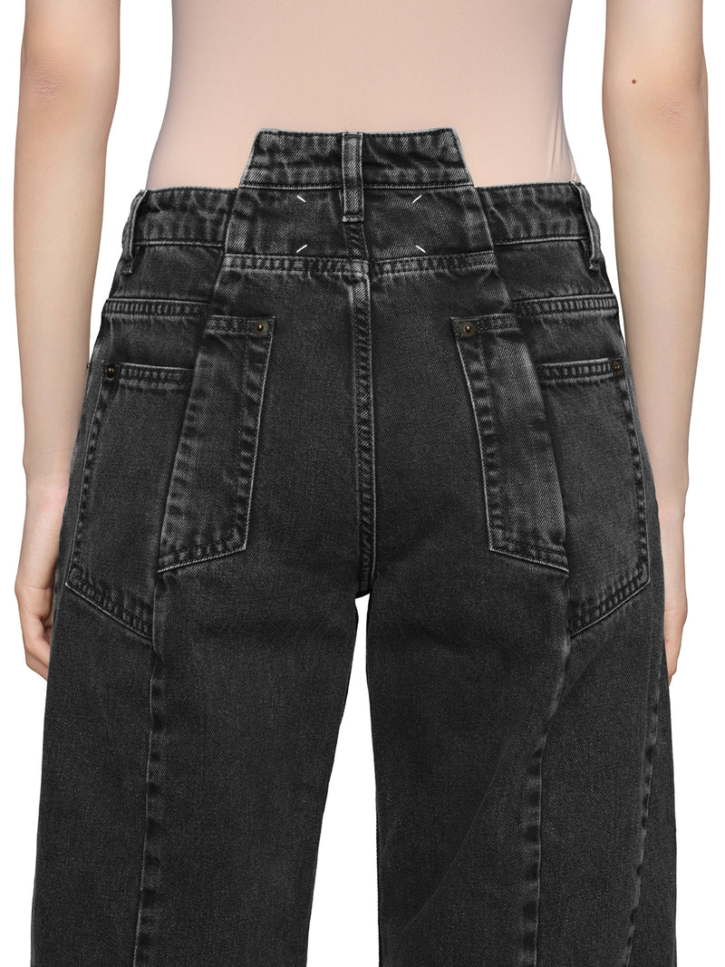 ASYMMETRIC 5-POCKET DENIM JEANS