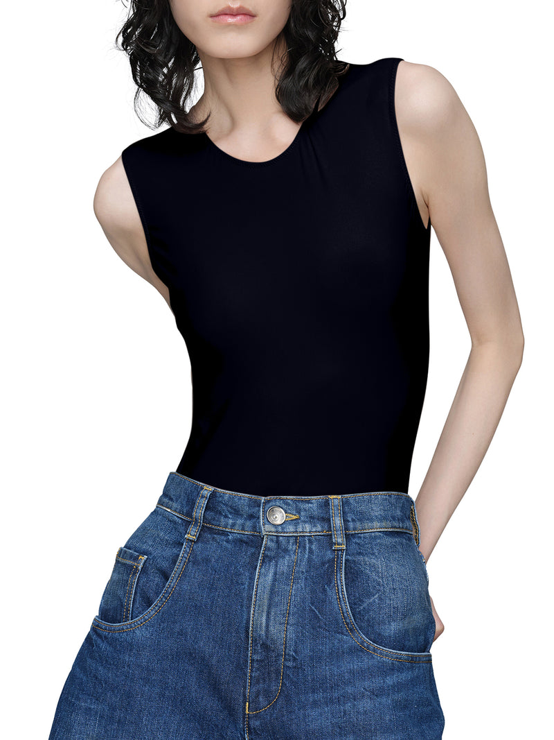 SLEEVELESS BODYSUIT IN TECHNICAL JERSEY