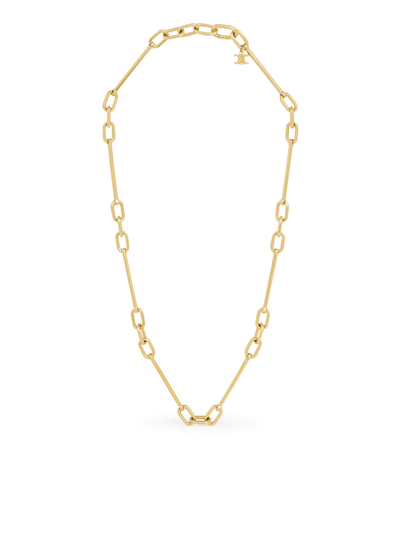 SHORT AND THIN CELINE CHARMS NECKLACE IN RHODIUM-PLATED BRASS