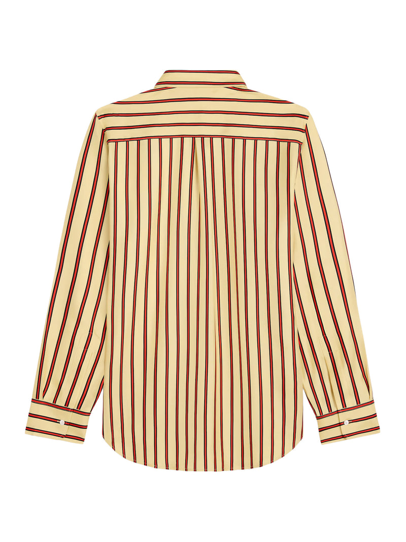 OVERSIZED STRIPED SILK TWILL SHIRT