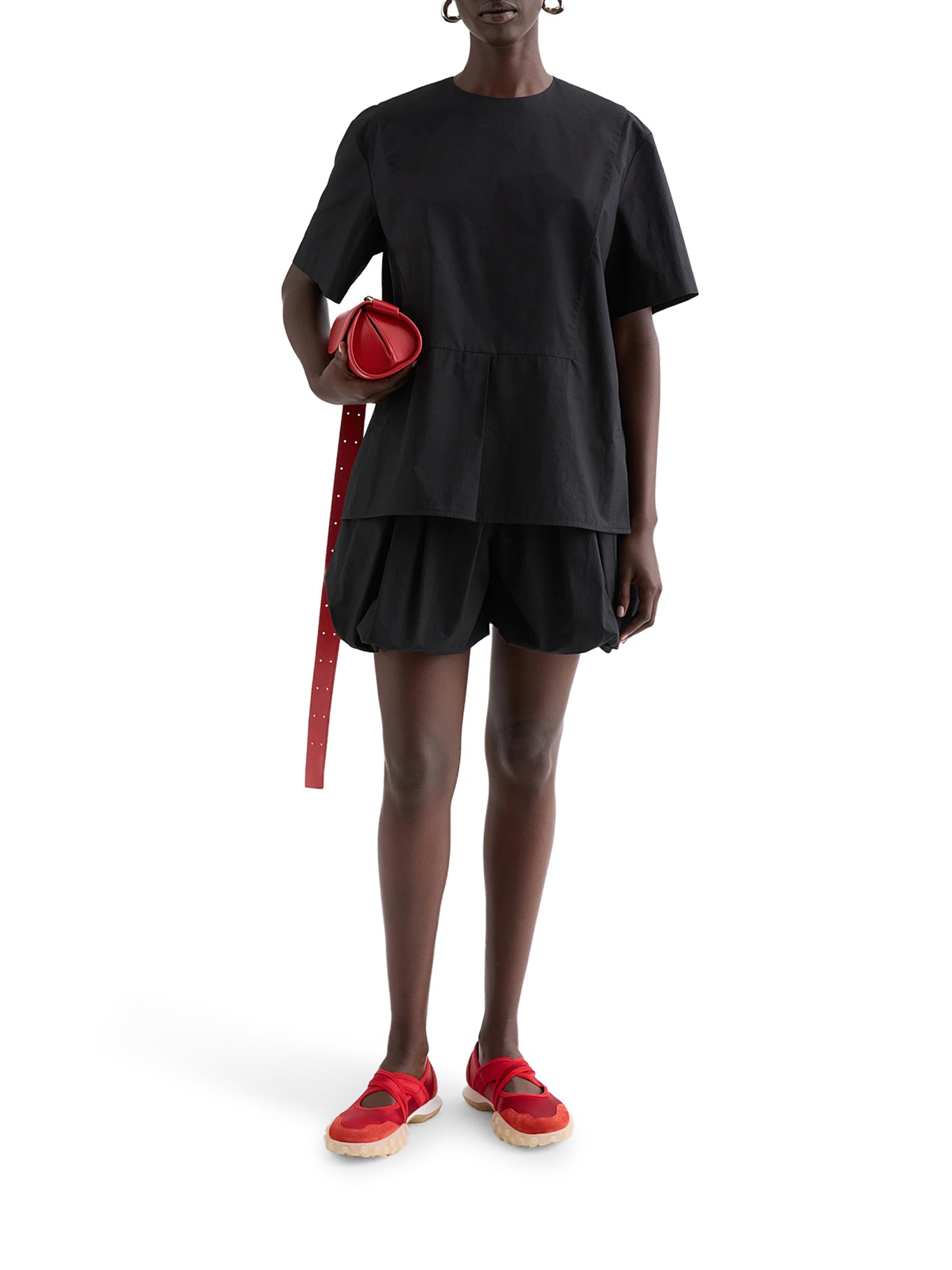 COTTON POPLIN BALLOON SHORTS