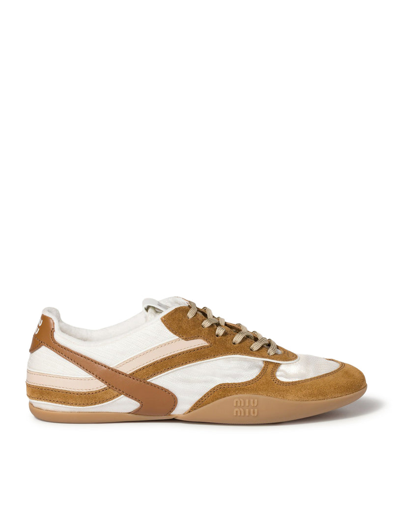 GYMNASIUM SNEAKERS IN TECHNICAL FABRIC AND SUEDE