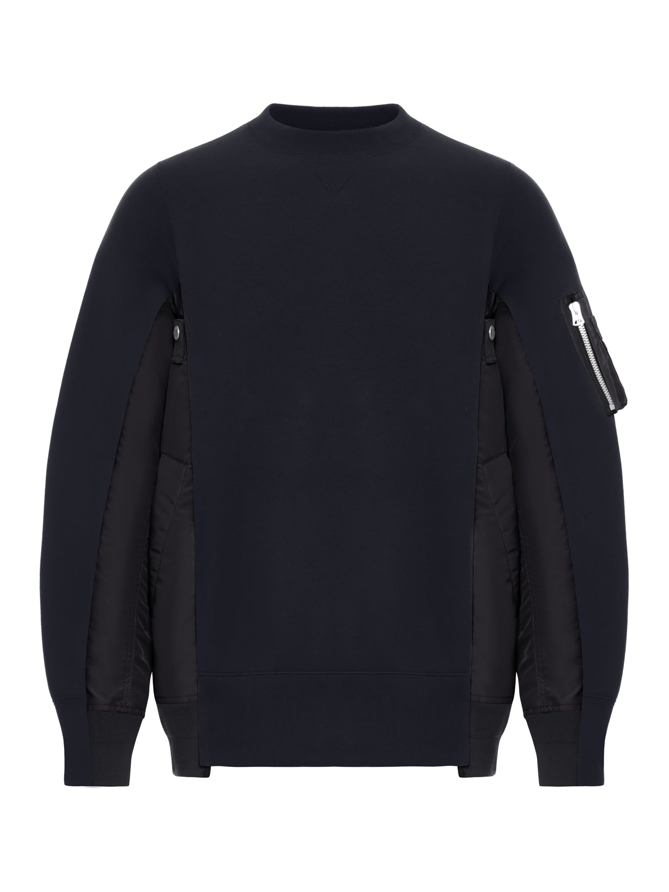 COTTON BLEND SWEATSHIRT WITH NYLON DETAILS APPLIED