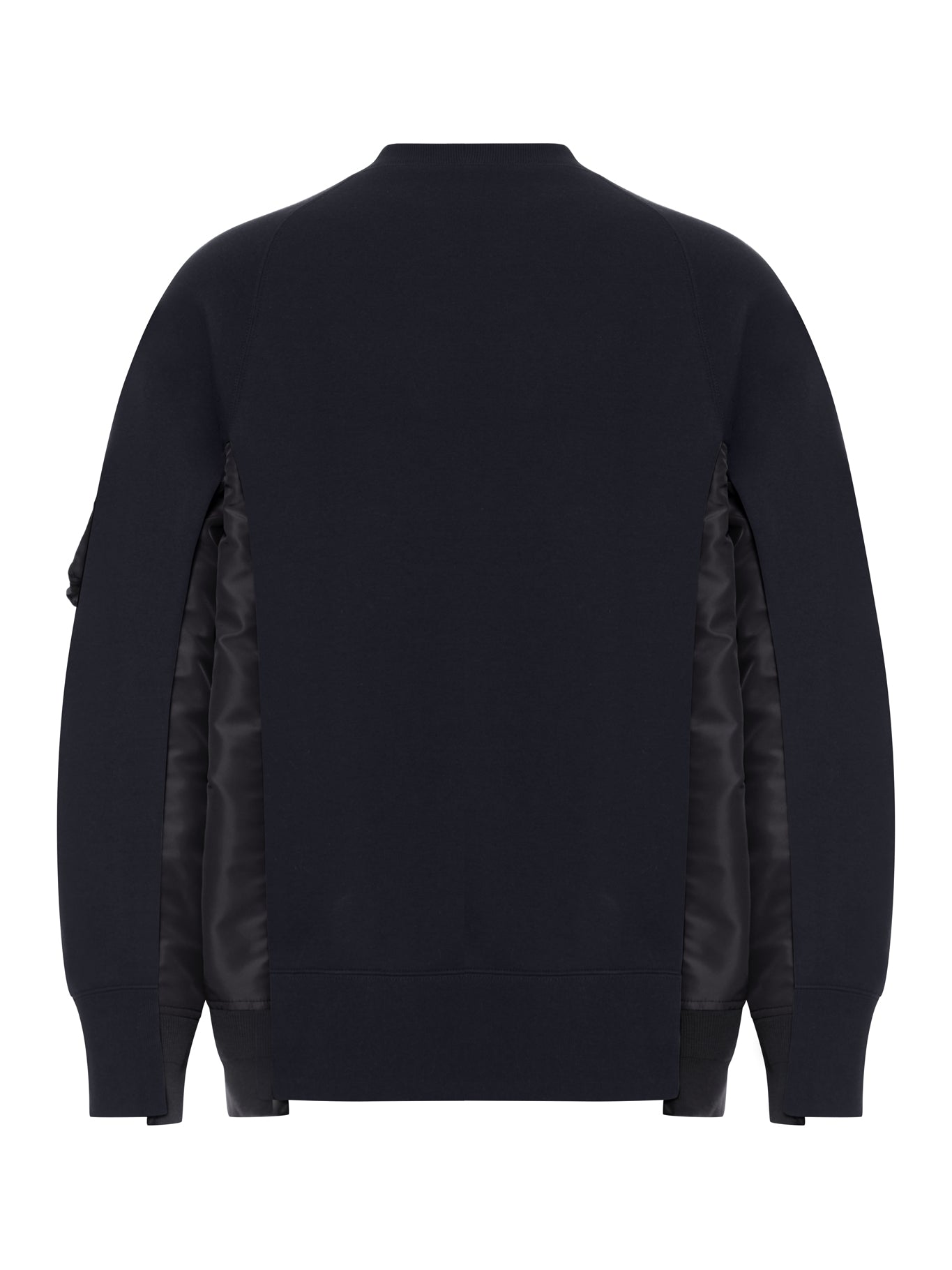 COTTON BLEND SWEATSHIRT WITH NYLON DETAILS APPLIED