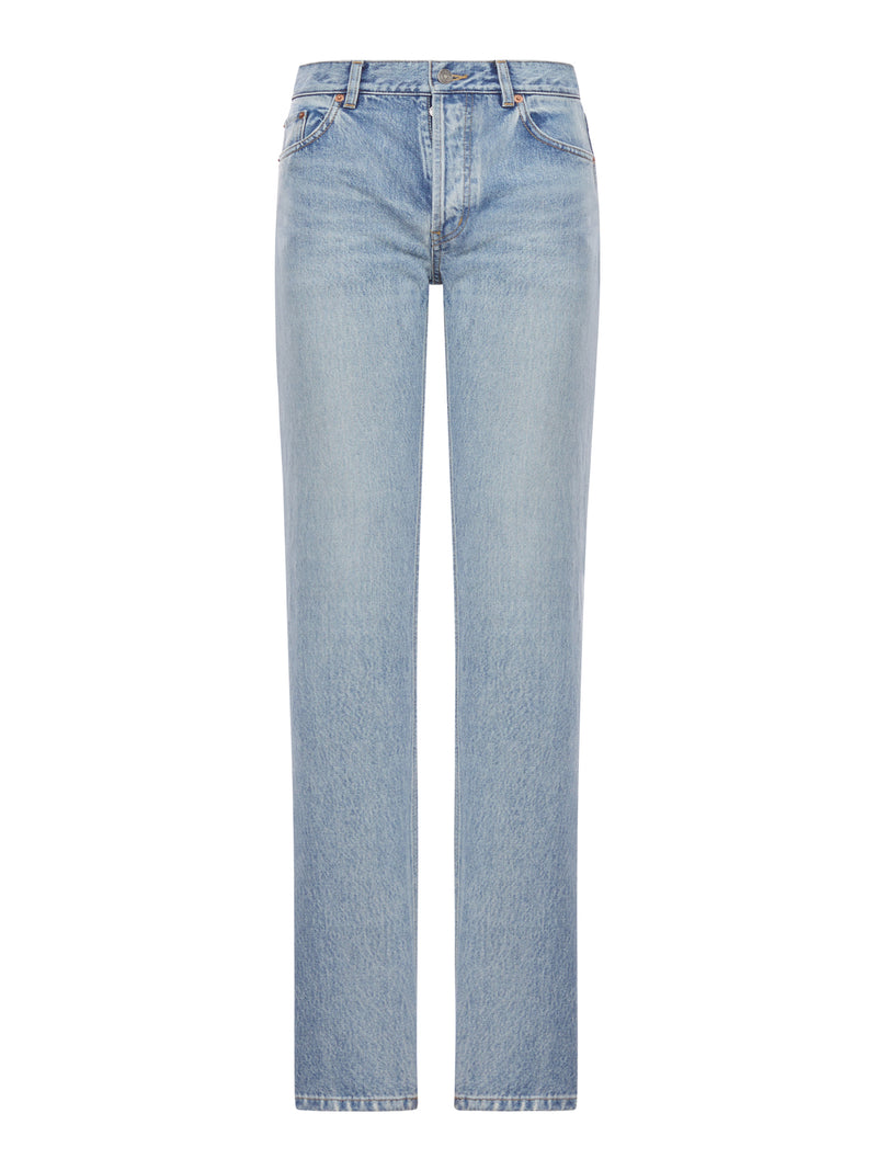 HIGH-WAISTED STRAIGHT-LEG COTTON JEANS