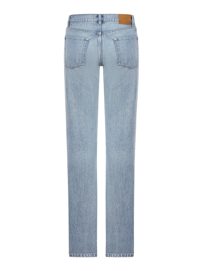 HIGH-WAISTED STRAIGHT-LEG COTTON JEANS