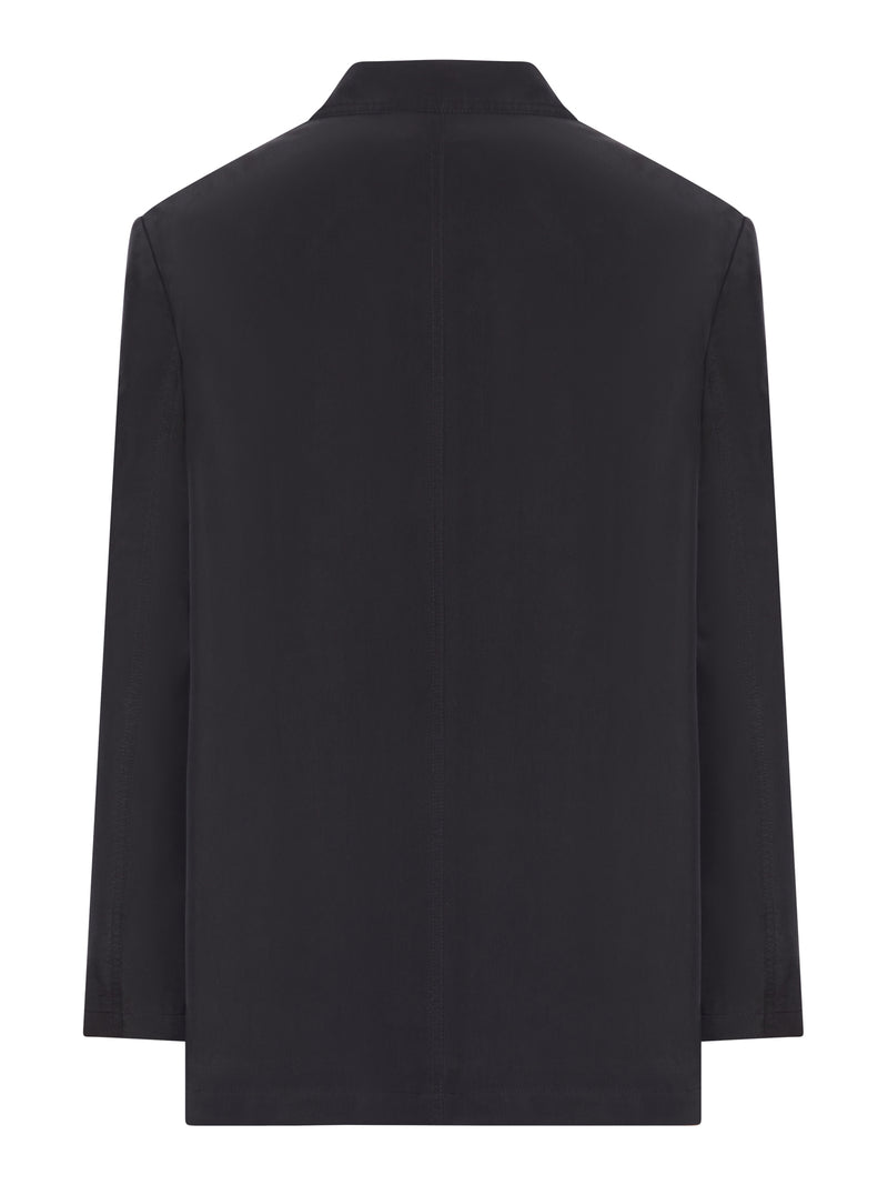 DOUBLE-BREASTED SILK JACKET WITH SIX-BUTTON CLOSURE