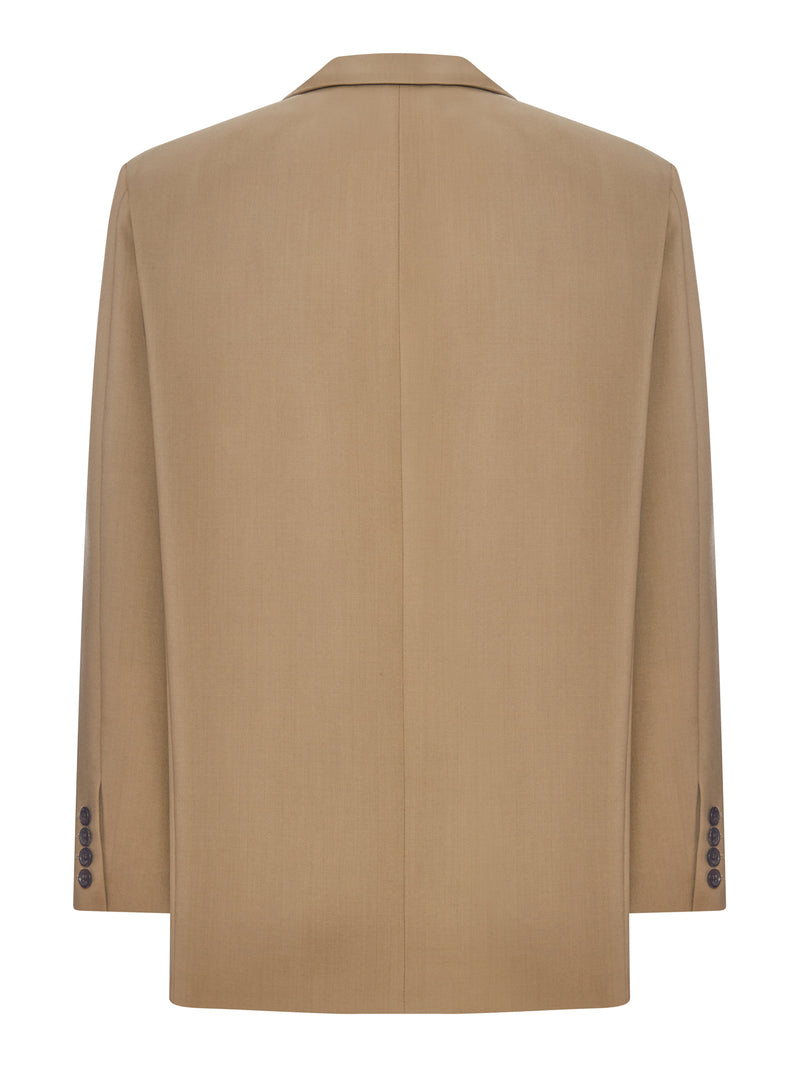 SINGLE-BREASTED JACKET IN WOOL AND MOHAIR