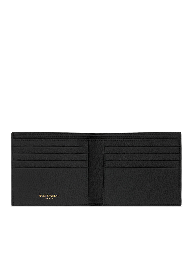 EAST/WEST TINY CASSANDRE HAMMERED LEATHER WALLET