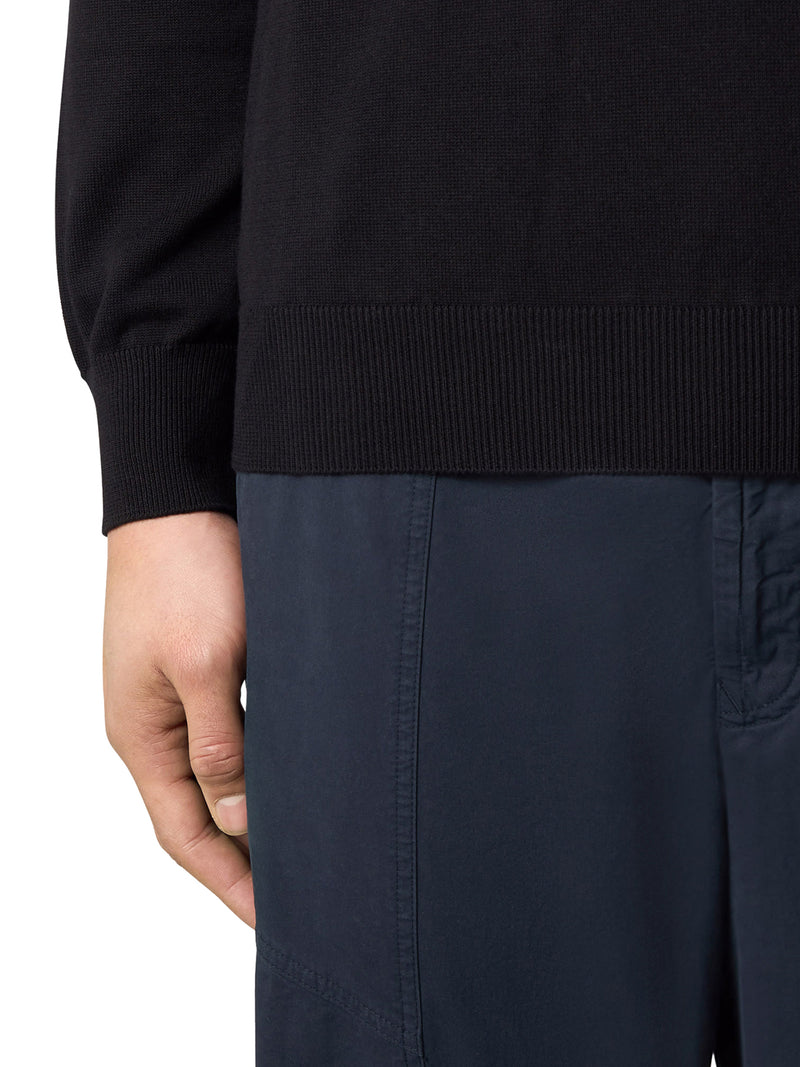 STONE ISLAND CREW NECK SWEATER WITH BADGE BLACK