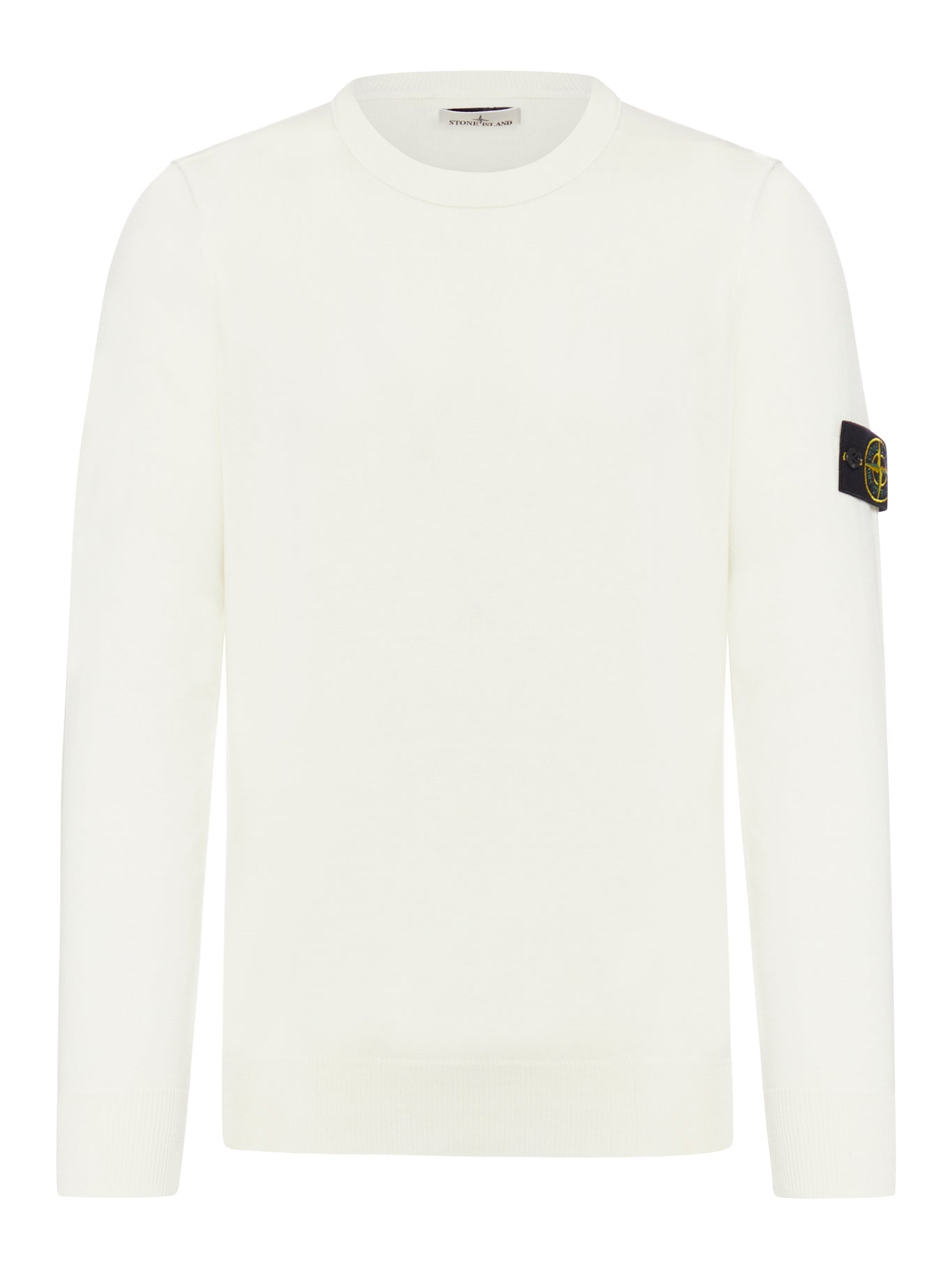 STONE ISLAND CREW NECK SWEATER WITH BADGE