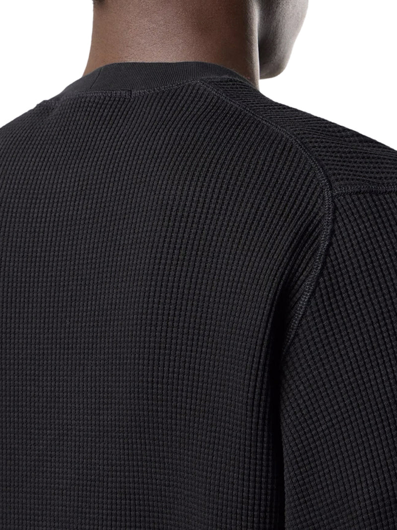 CREW NECK SWEATSHIRT IN ORGANIC COTTON WITH HONEYCOMB WORKMANSHIP