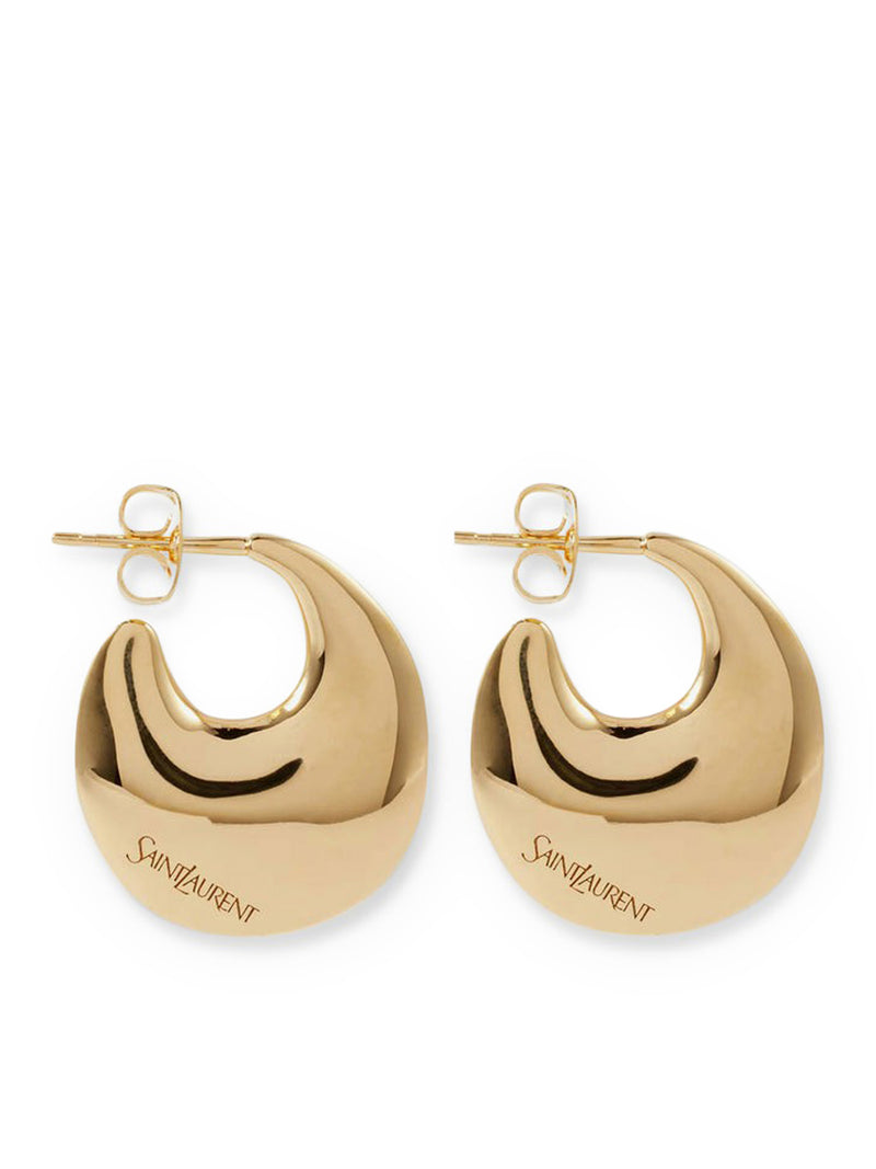 BRASS HALF-MOON EARRINGS WITH GOLD-PLATED FINISHES