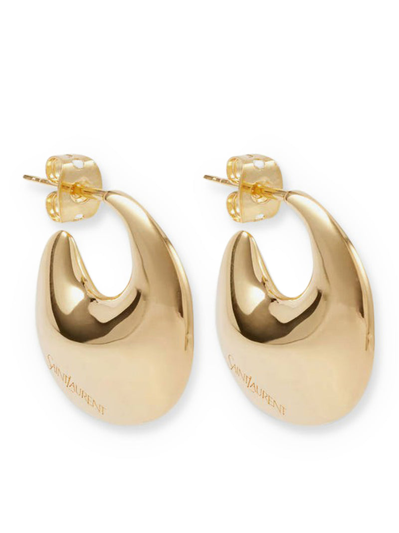 BRASS HALF-MOON EARRINGS WITH GOLD-PLATED FINISHES