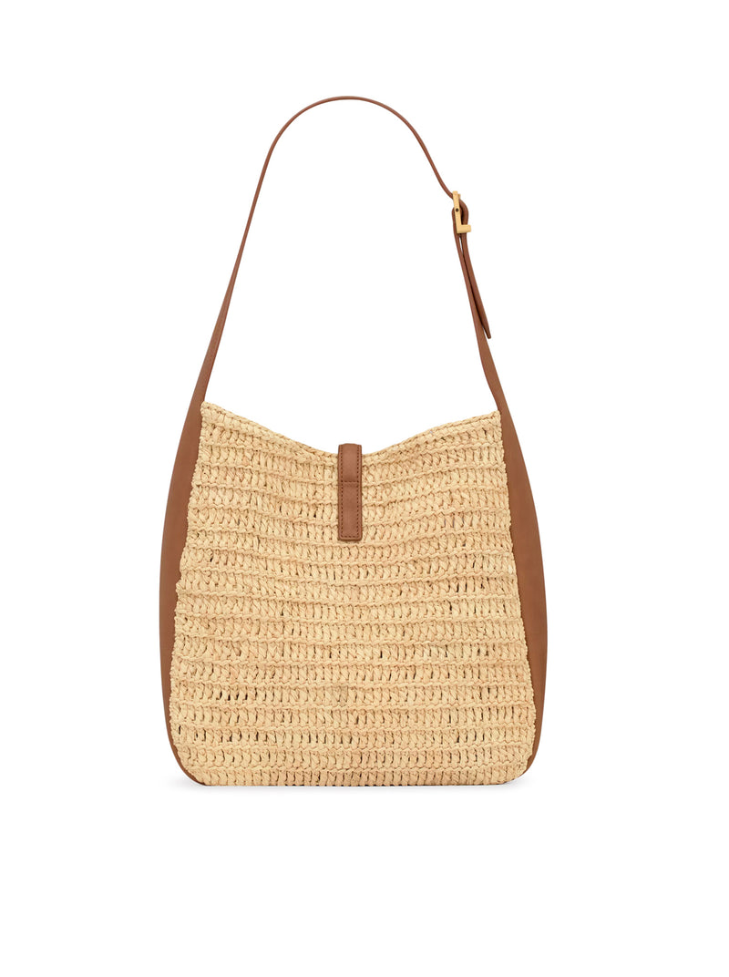 LE 5 À 7 SMALL AND FLEXIBLE IN RAFFIA AND LEATHER