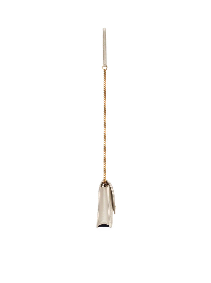 CLASSIC CASSANDRE CHAIN ENVELOPE CLUTCH IN GRAIN DE POUDRE LEATHER