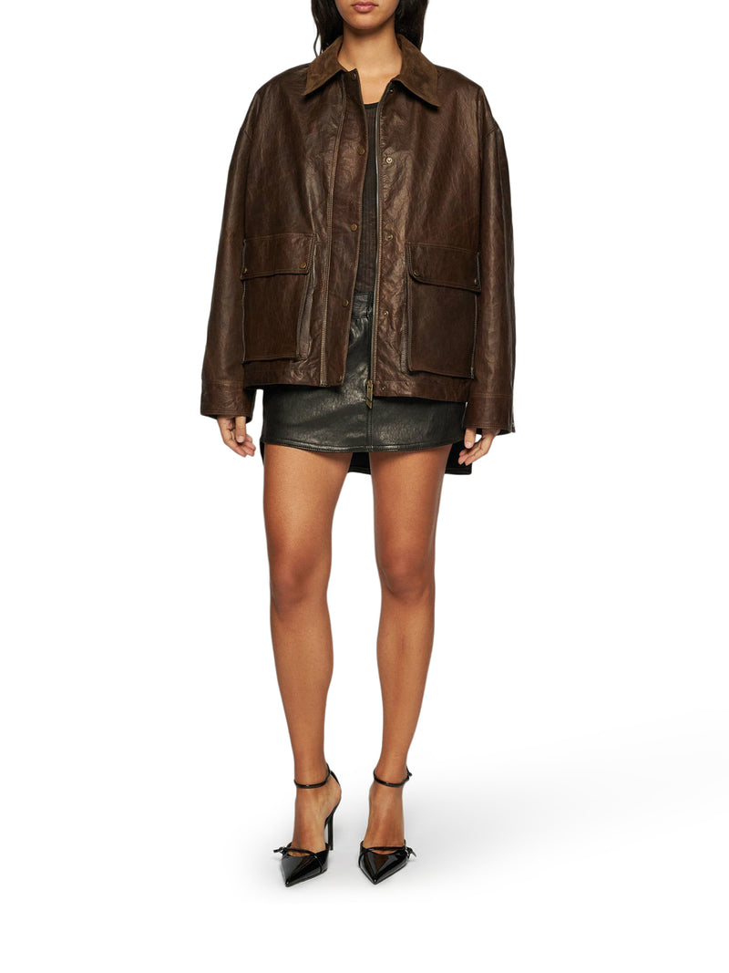 WAXED LEATHER WORK JACKET