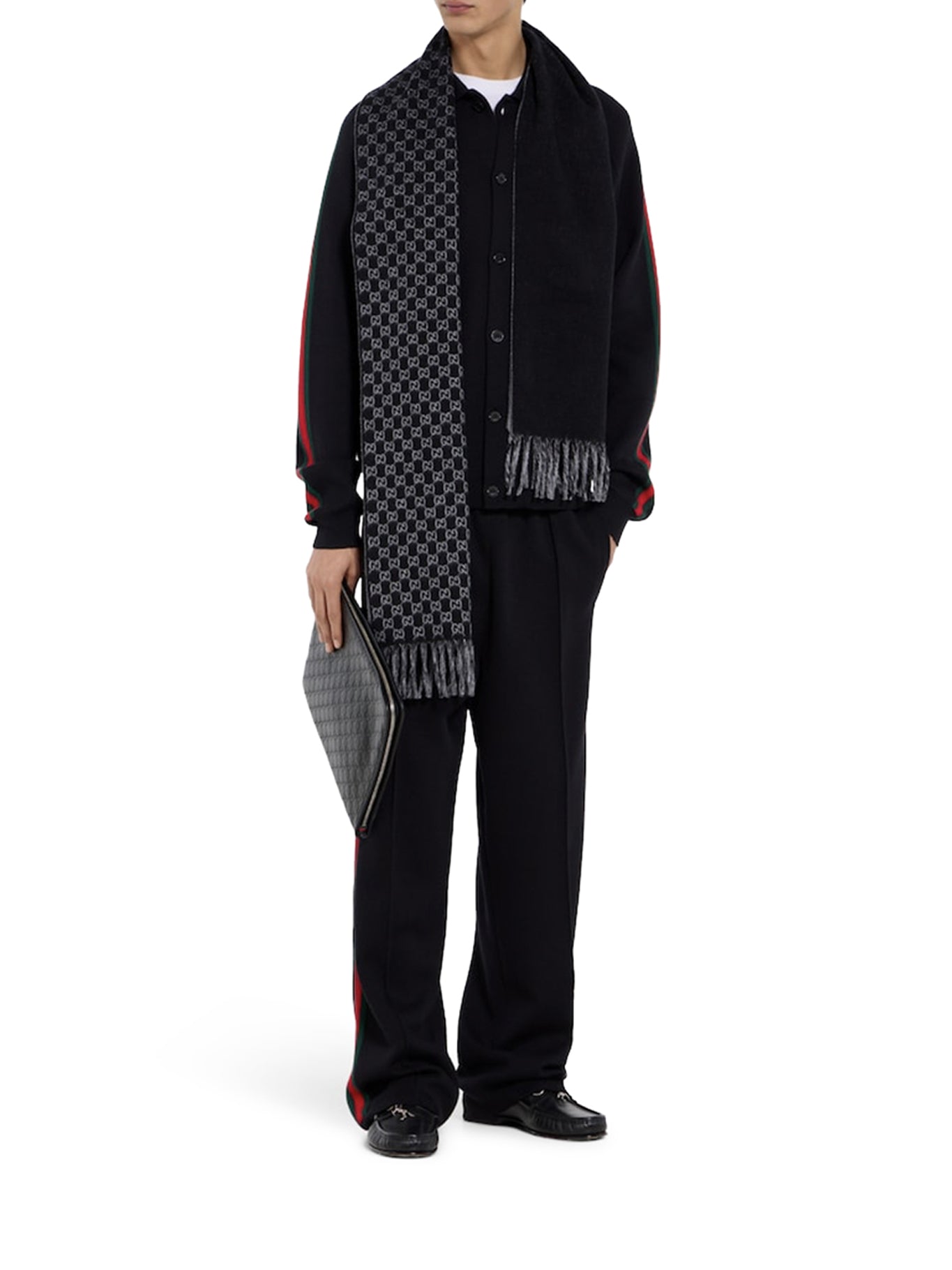 GG WOOL AND CASHMERE SCARF