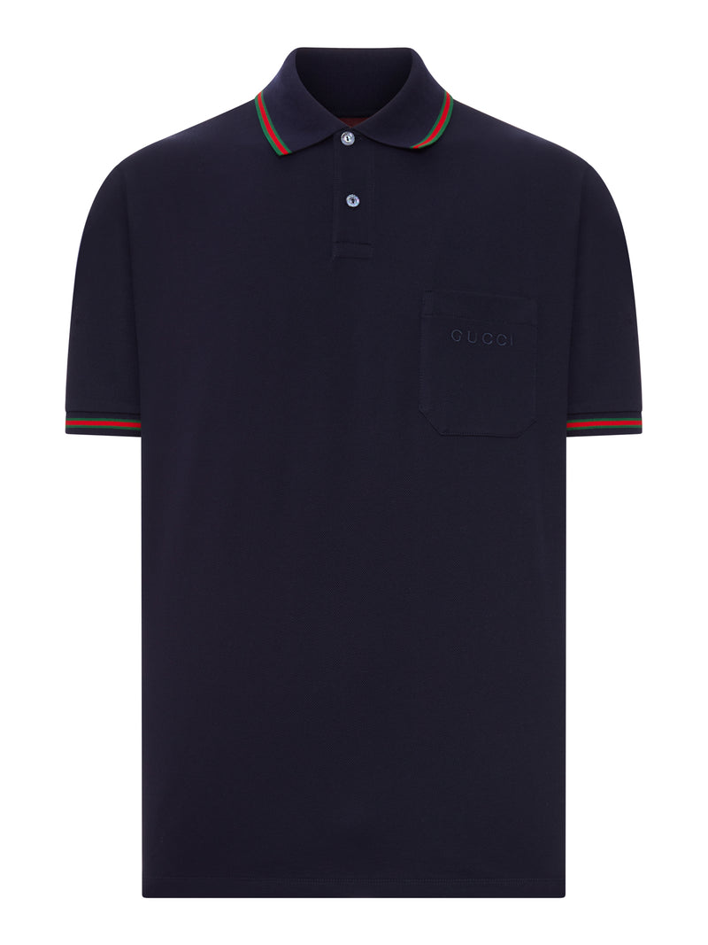 EMBROIDERED STRETCH COTTON POLO SHIRT