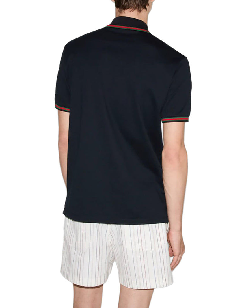 EMBROIDERED STRETCH COTTON POLO SHIRT