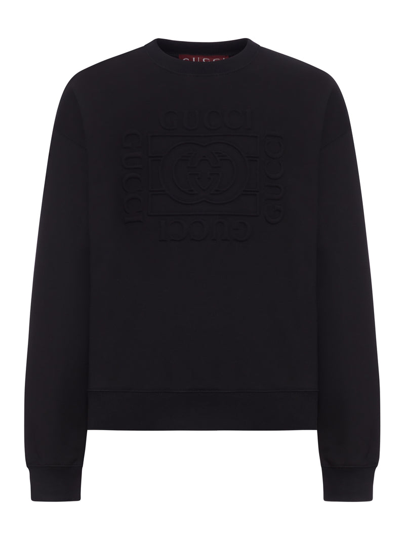BRUSHED COTTON JERSEY SWEATSHIRT WITH LOGO