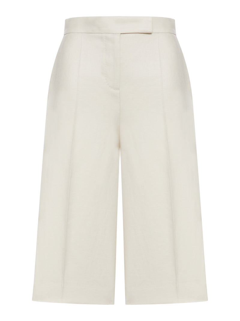 KAKI LINEN BERMUDA SHORTS