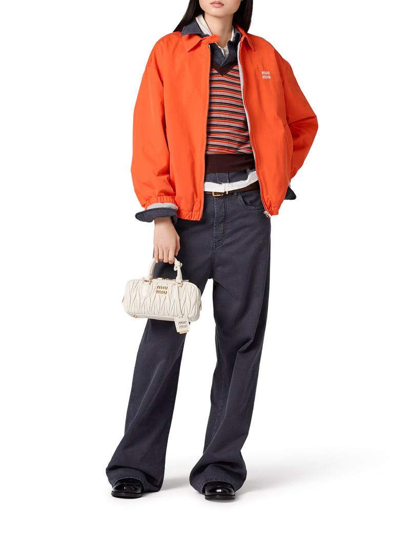 COTTON POPLIN BOMBER JACKET WITH LOGO