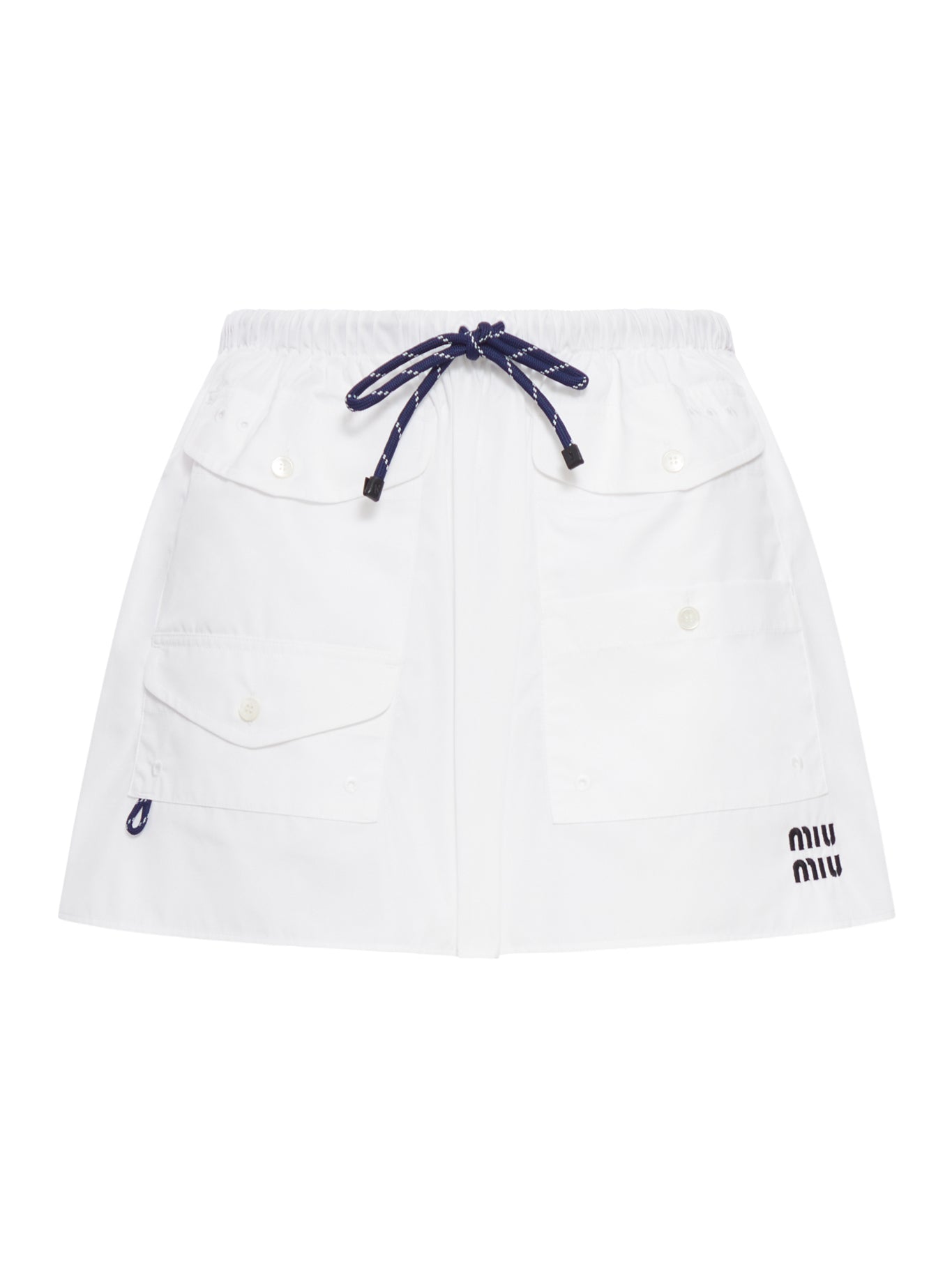 COTTON POPLIN MINI SKIRT WITH LOGO