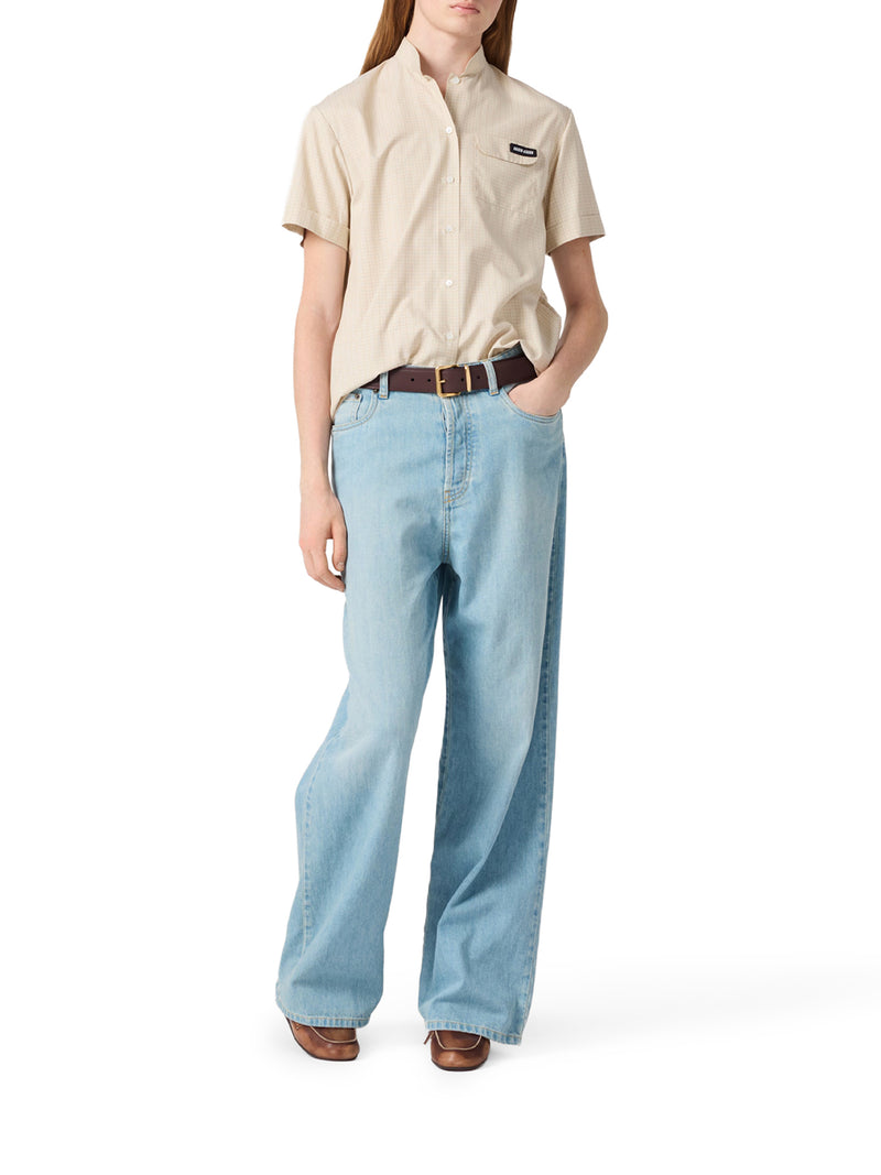 STRAIGHT LEG JEANS IN COTTON DENIM